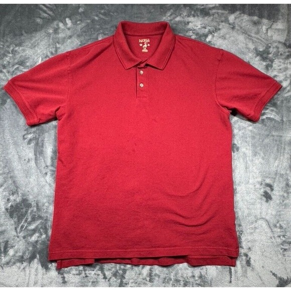 Lot of‎ 2 REDHEAD Polo Shirt Short Sleeve Red & Blue Button Up Men Large preppy - Picture 2 of 15